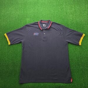 FC Barcelona Barca Polo Mens 3XL/2XL Blue Senyera Stripe Sleeve Soccer Shirt